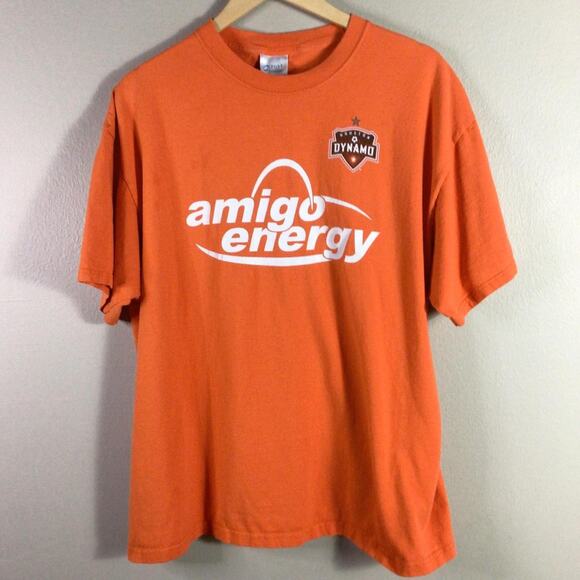 Houston Dynamo Soccer x Amigo Energy T Shirt Orange XL - Picture 1 of 4